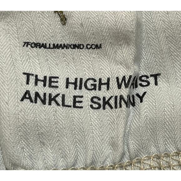 M164 7 FOR ALL MANKIND Women's High Waist Ankle Skinny Jeans Floral Size 26 - Picture 9 of 16